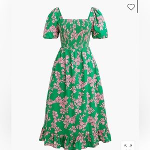 JCrew smocked midi dress
